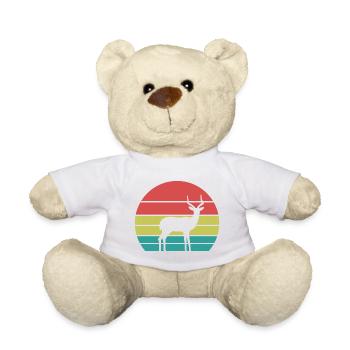 Vintage Antilope Silhouette – Retro Safari - Teddy - Weiß - Vorne