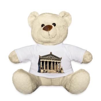 Klassischer Tempel Parthenon Grafik - Teddy - Weiß - Vorne