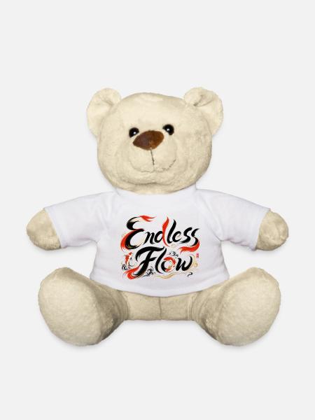 Endless Flow | Japanische Zen Kunst - Teddy - Weiß
