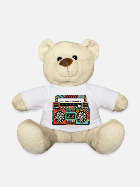Retro Boombox Color Game - Teddy Bear - white
