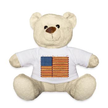 American flag made of hotdogs for barbecue fans - Teddy Bear - white - Front