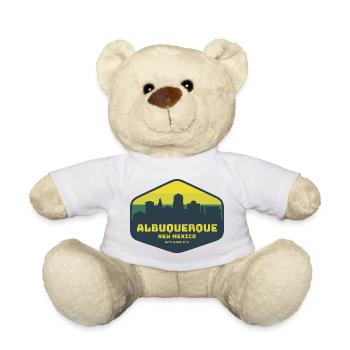 Insigne de la Skyline d’Albuquerque, Nouveau-Mexique - Nounours - blanc - Devant