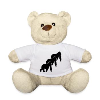 Silhouettes des Trois Singes - Nounours - blanc - Devant