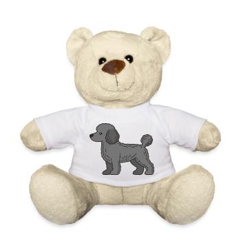 Silhouette de Caniche Gris - Nounours - blanc - Devant