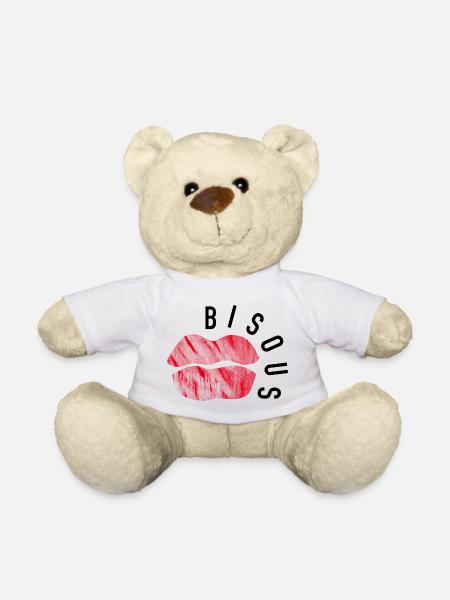 Küsse – Minimalistische Popkunst - Teddy - Weiß