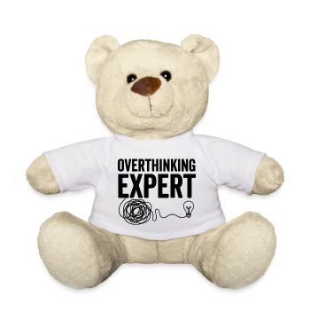 Overthinking Expert Spruch  - Teddy - Weiß - Vorne