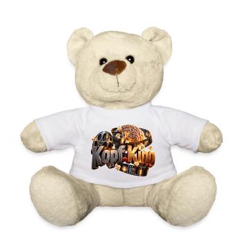 Kopf Kino Filmhirn Popcorn - Teddy - Weiß - Vorne