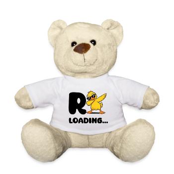 Lustiges Enten-Design mit großem R und Loading - Teddy - Weiß - Vorne
