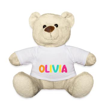 Nom - Olivia - Nounours - blanc - Devant