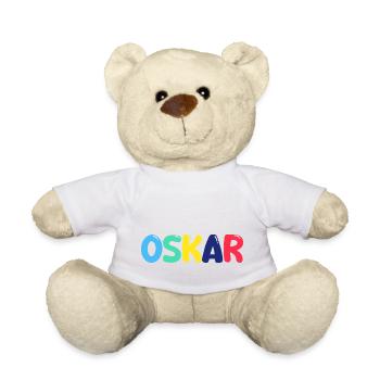 Name - Oscar - Teddy Bear - white - Front