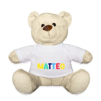 Name - Matteo - Teddy Bear - white - Front