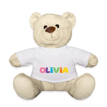 Nom - Olivia - Nounours - blanc - Devant