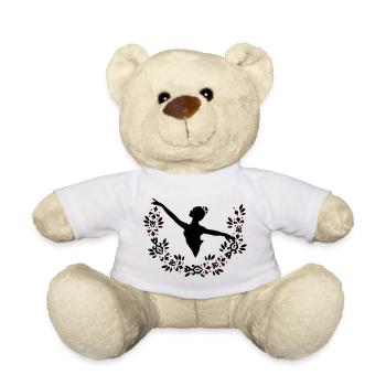 A ballerina and a wreath of leaves - Teddy Bear - white - Front