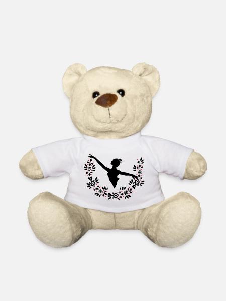 Eine Ballerina und ein Blätterkranz - Teddy - Weiß