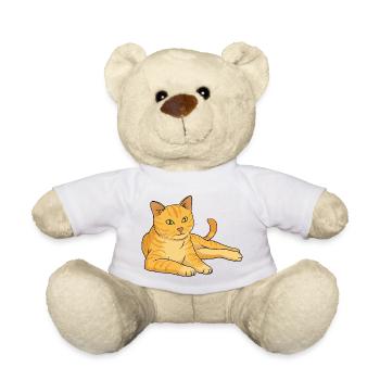 Cat Ginger - Teddy Bear - white - Front