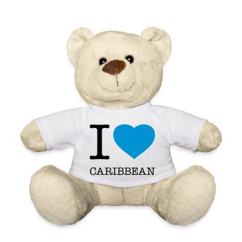 I LOVE CARIBBEAN Karibik - Teddy Bear - white - Front