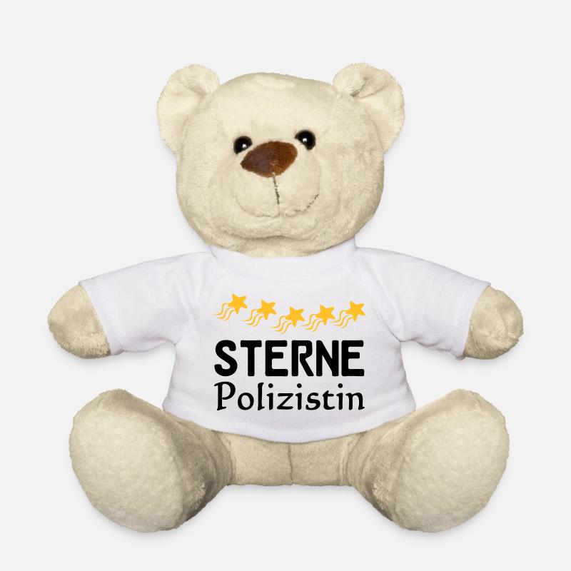 Sterne Polizistin Geschenk - Teddy - Weiß