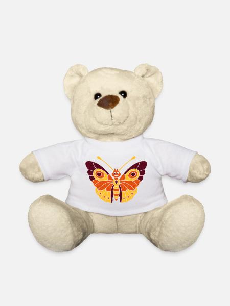 Butterfly (d) - Teddy Bear - white