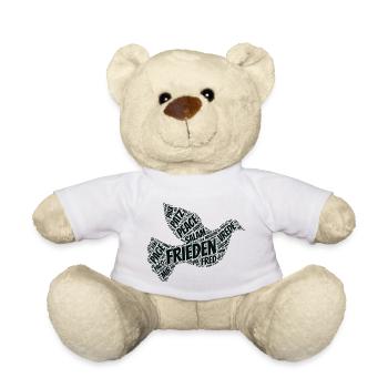 Frieden Taube Peace Pace Mir - Teddy - Weiß - Vorne