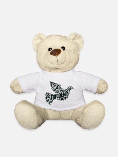 Frieden Taube Peace Pace Mir - Teddy - Weiß