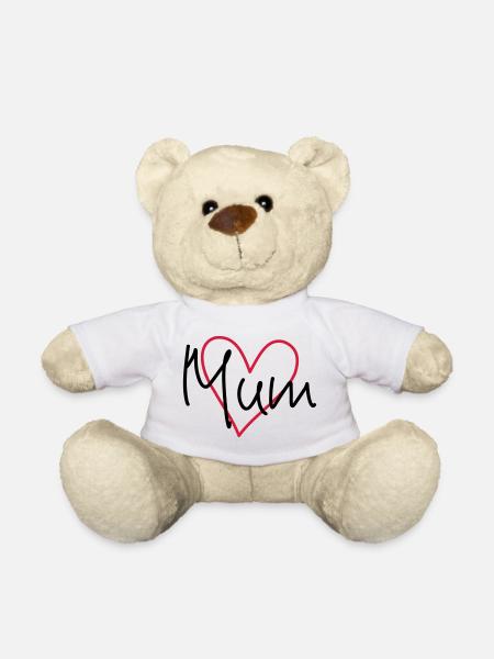 Mum heart love gift Mother's Day birthday - Teddy Bear - white