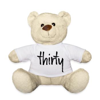 30 thirty 30. birthday gift number 30 number - Teddy Bear - white - Front