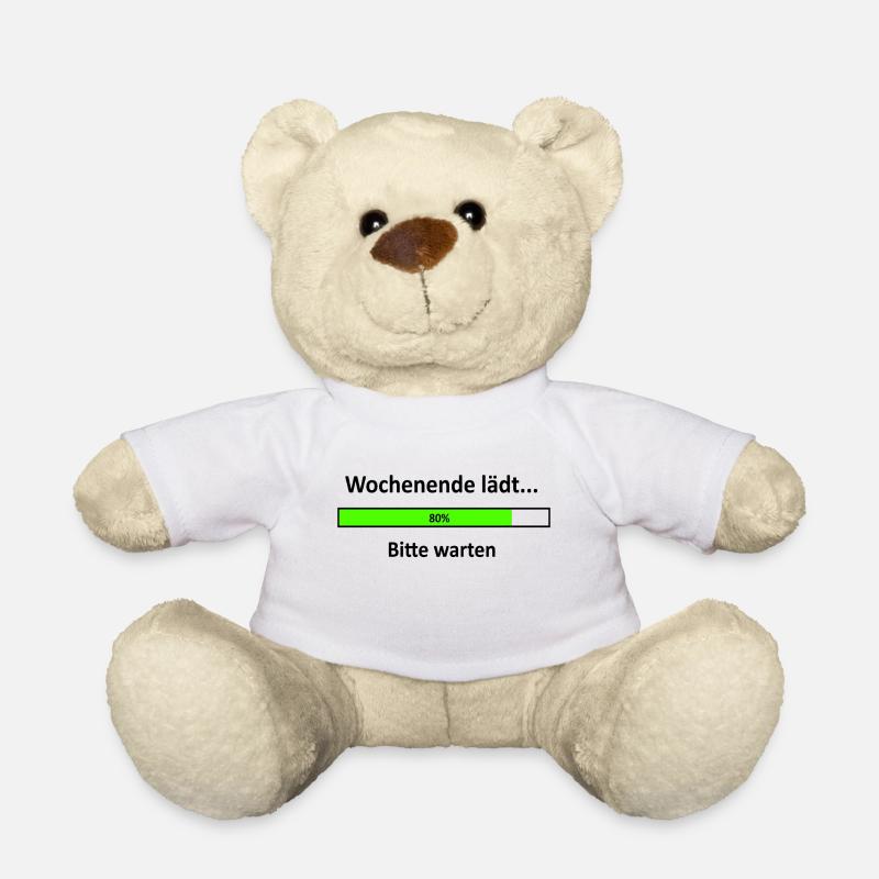 Wochenende lädt, Spruch, lustig - Teddy - Weiß