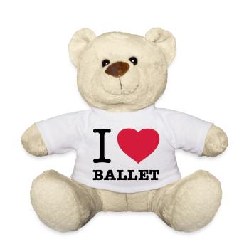 I LOVE BALLET Ballett - Teddy Bear - white - Front