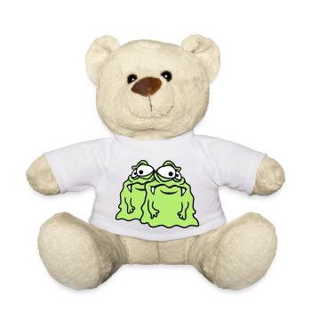 Team 2 friends couple glibber slime disgusting slime - Teddy Bear - white - Front