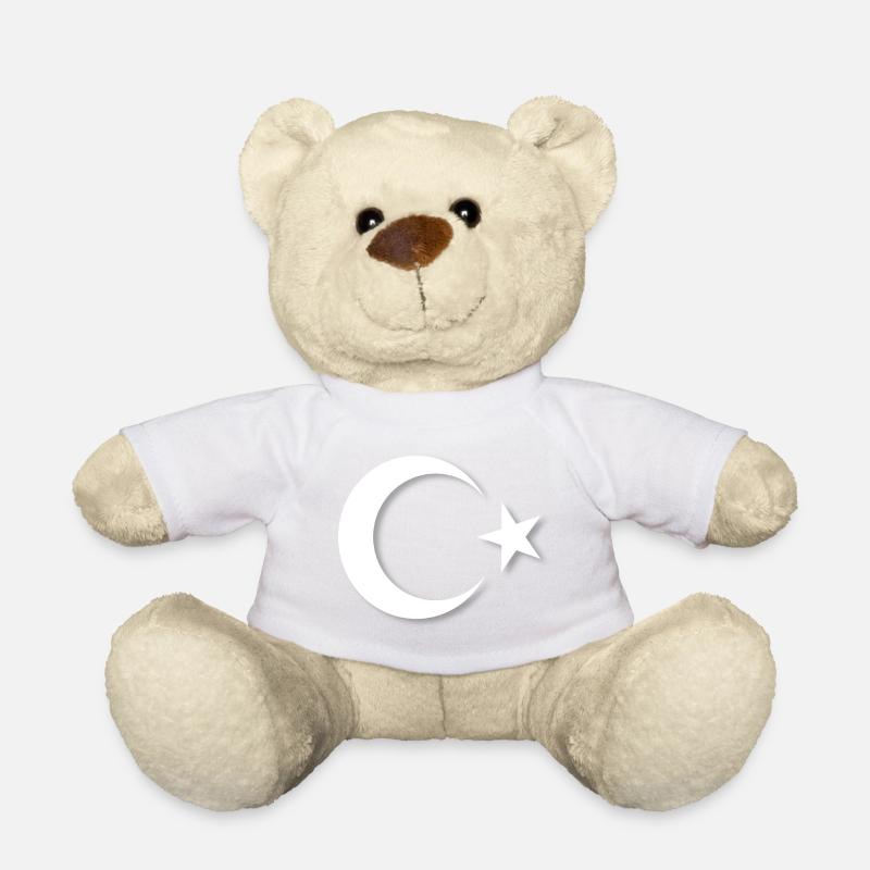 Drapeau turc Türk Bayragi - Nounours - blanc