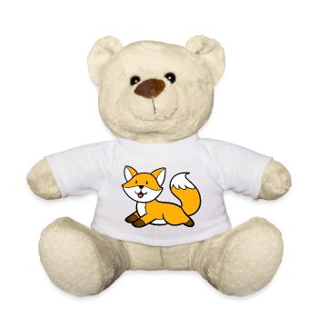 Lying fox - Teddy Bear - white - Front