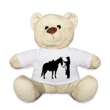 Frau mit Pferd - Teddy - Weiß - Vorne