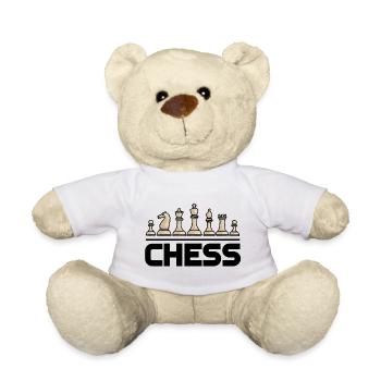 Pièces d'échecs, personnages, jeu d'échecs, cool, passe-temps - Nounours - blanc - Devant