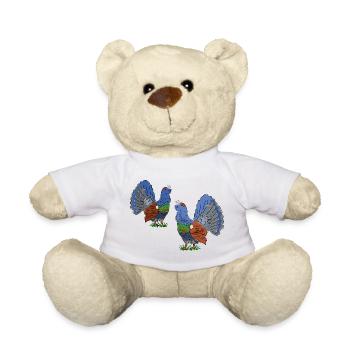 Fascinating Capercaillie Duo Illustration - Teddy Bear - white - Front