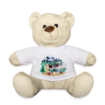 Watercolor Caravan - Teddy Bear - white - Front