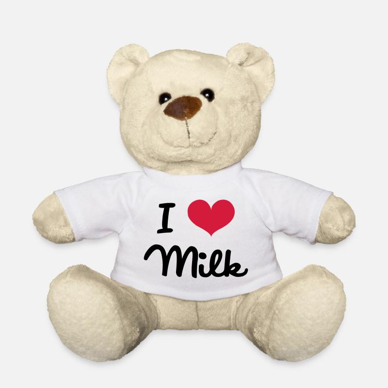 I Love Milk - Teddy Bear - white