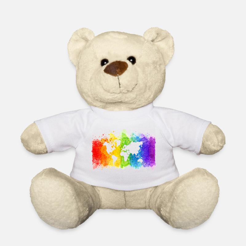 Pride map world - Teddy Bear - white