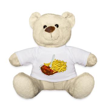 Currywurst mit Pommes - Teddy - Weiß - Vorne
