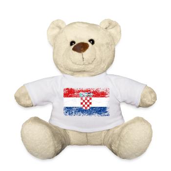 Kroatische Flagge Vintage Kroatien Hrvatska Balkan - Teddy - Weiß - Vorne