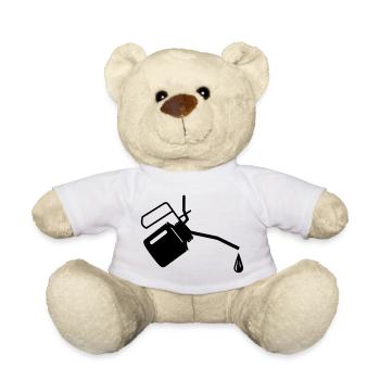 Oil jug with a drop of oil - Teddy Bear - white - Front
