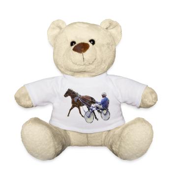 Trabrennen Traber Motiv - Teddy - Weiß - Vorne