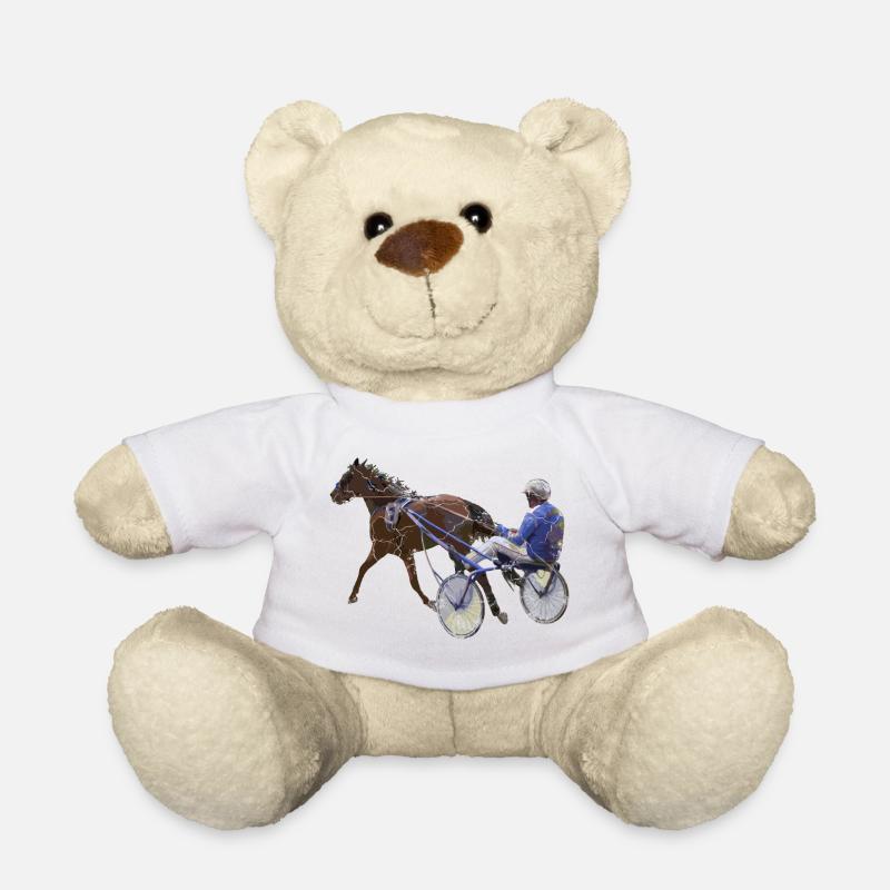 Trabrennen Traber Motiv - Teddy - Weiß