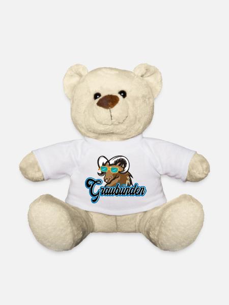 Graubünden Steinbock Stil - Teddy - Weiß