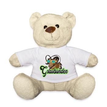 Graubünden ibex with sunglasses - Teddy Bear - white - Front