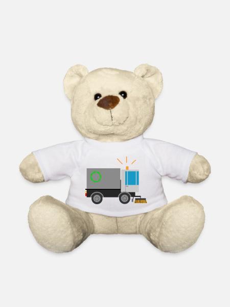 Kehrmaschine Straßenfeger Kinder Berufe Säuberung - Teddy - Weiß
