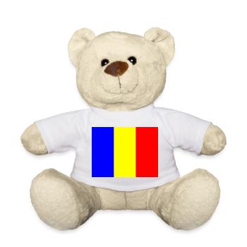 Drapeau de la Roumanie avec design de barre de couleur - Nounours - blanc - Devant
