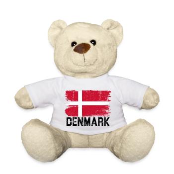 Pinceau du drapeau grunge danois - Nounours - blanc - Devant