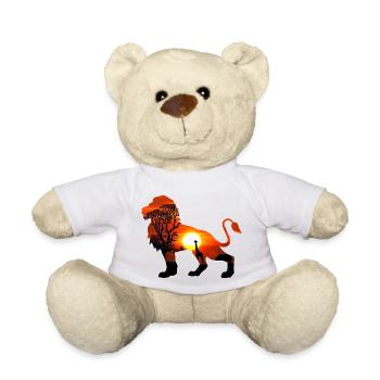 Lion majestueux - Déssin animal - Nounours - blanc - Devant