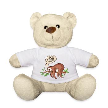 excess sleep fatigue lazy drawing humor cita - Teddy Bear - white - Front