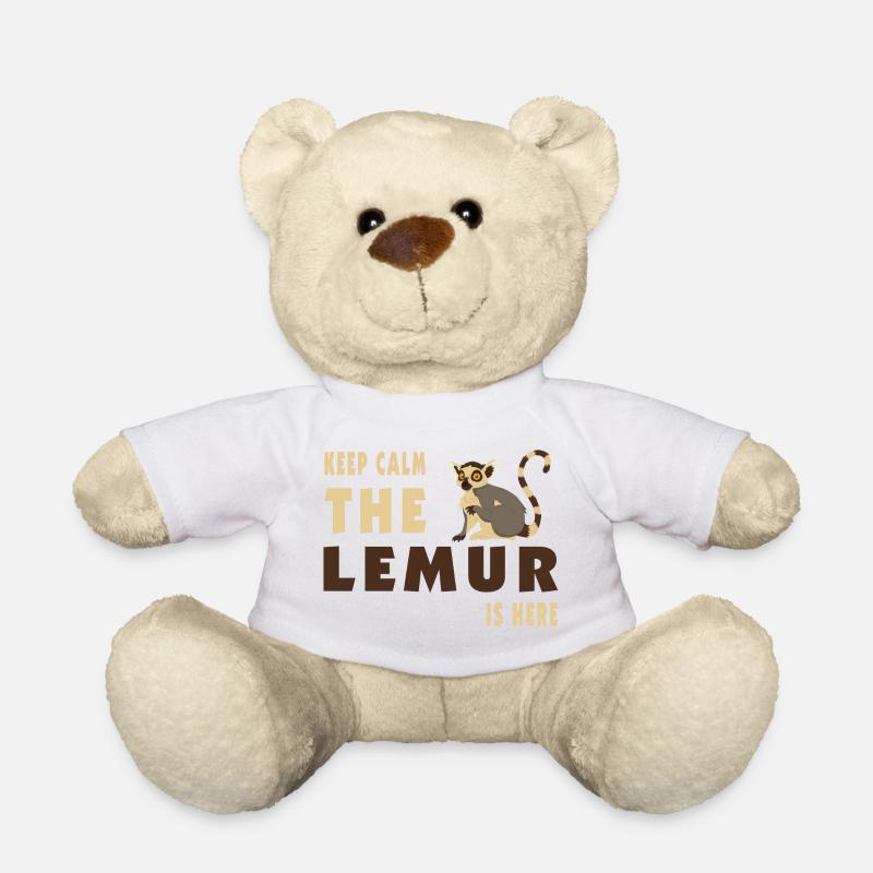 Keep Calm Lemur is here / Cadeau - Nounours - blanc